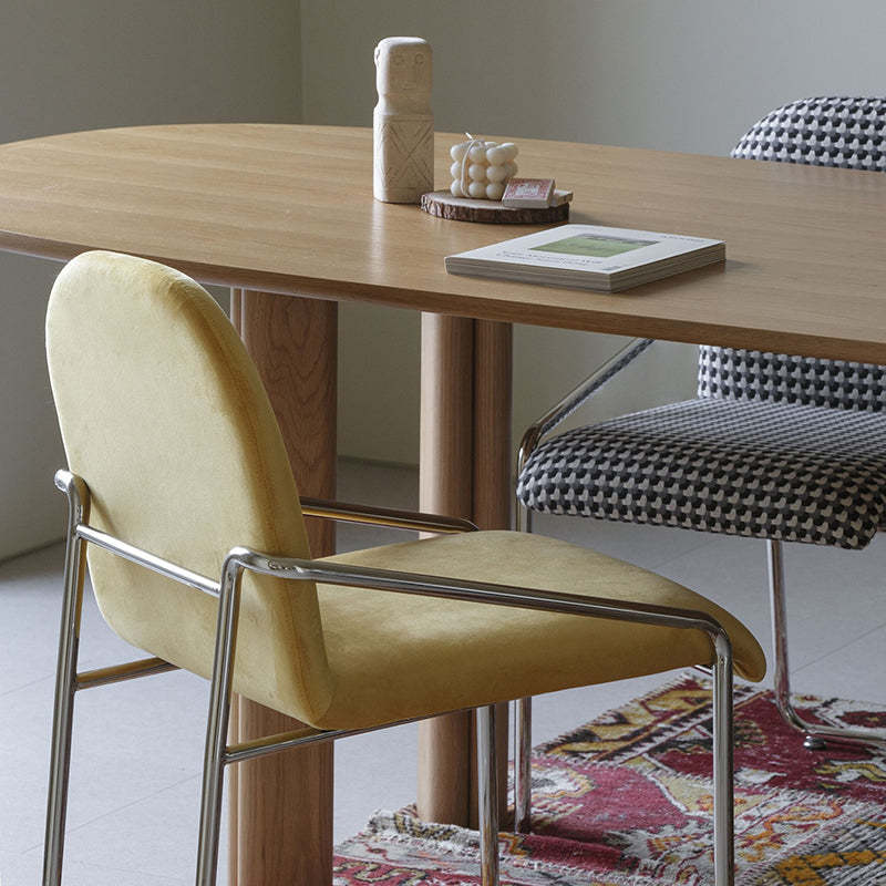 Nordic Velvet Steel Armchair — Black