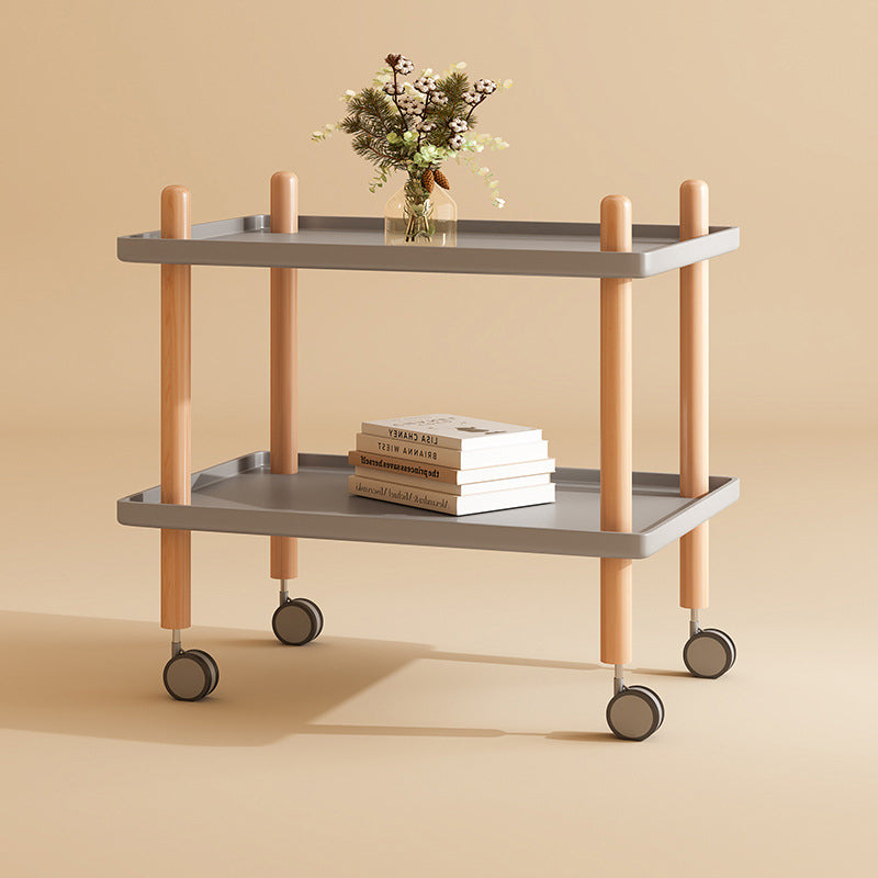 Minimalist Wood Metal Square Coffee Table 2-Shelf