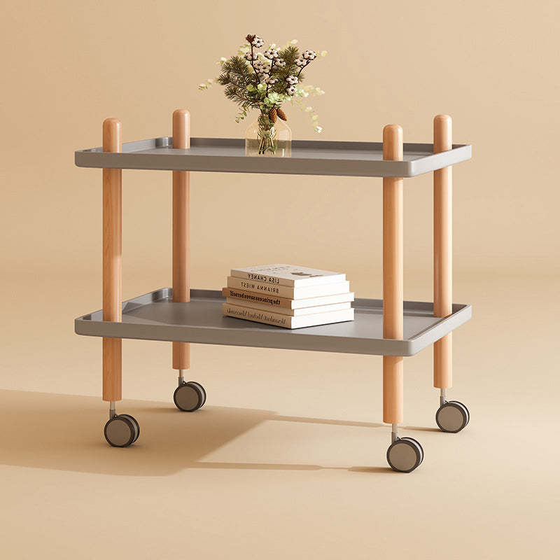 Minimalist Wood Metal Square Coffee Table 2-Shelf