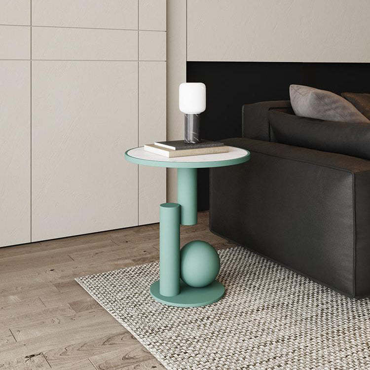 Contemporary Sintered Stone Geometric Coffee Table — Gold
