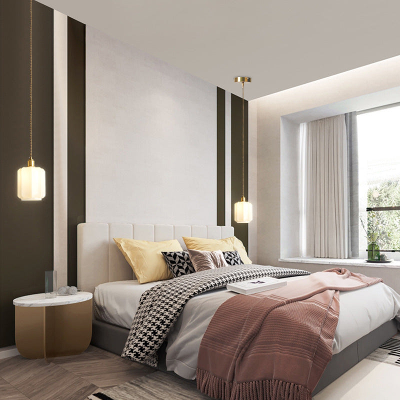 Lighom cylindrical brass pendant lighting for dining room — 220V-240V (UK/AU)