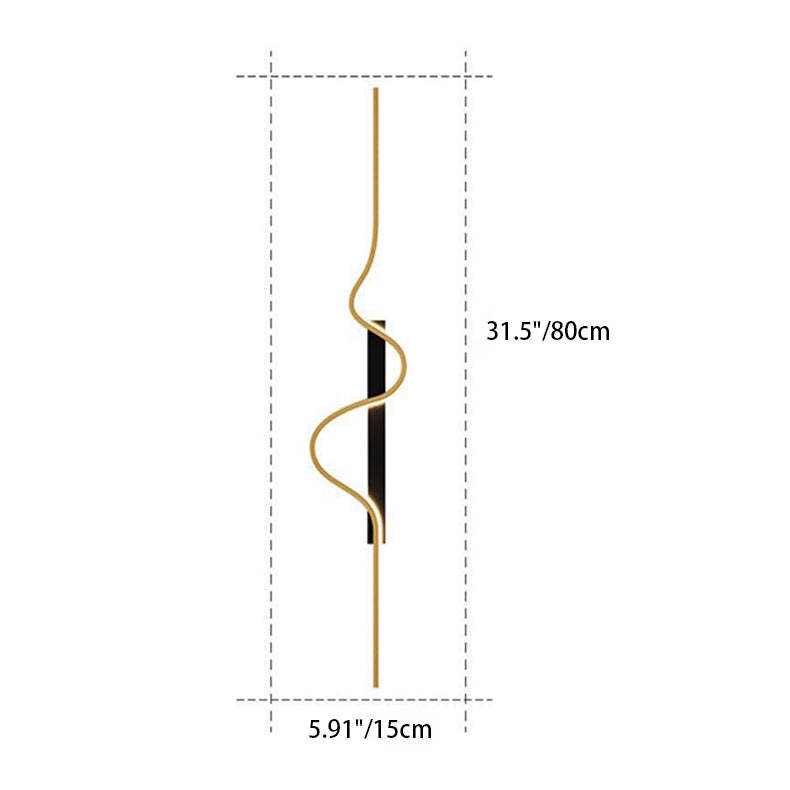 Minimalist Aluminum Corrugated Iron Frame LED Sconce — Right / Black / Warm Light (3000K)