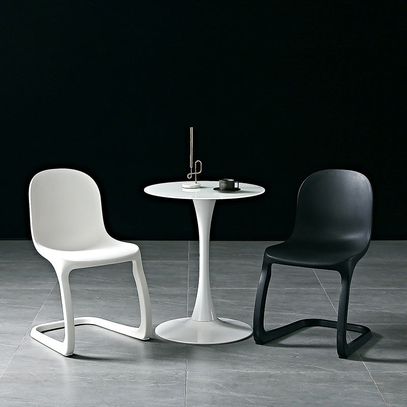 Scandinavian Bow-Frame Plastic Steel Dining Chair