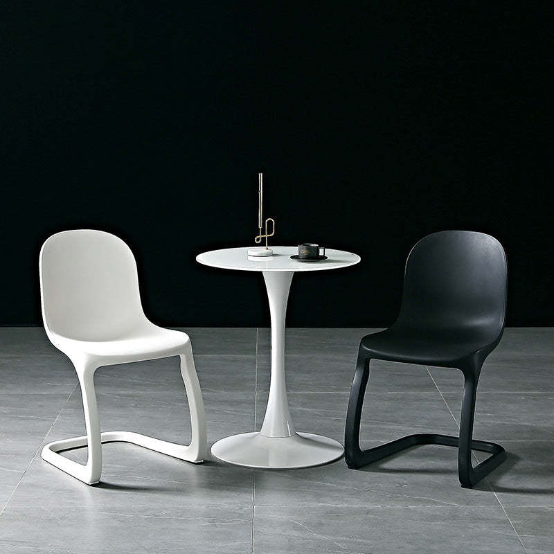 Scandinavian Bow-Frame Plastic Steel Dining Chair