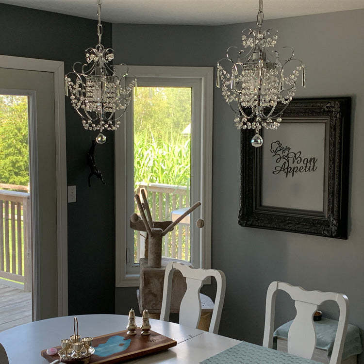 Traditional Luxury Iron Crystal Pendant Light