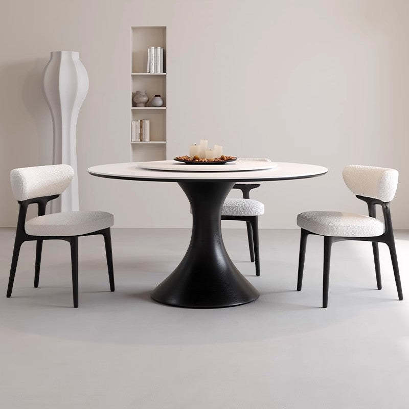 Minimalist Lambswool Leather Wood Chair — Lambswool