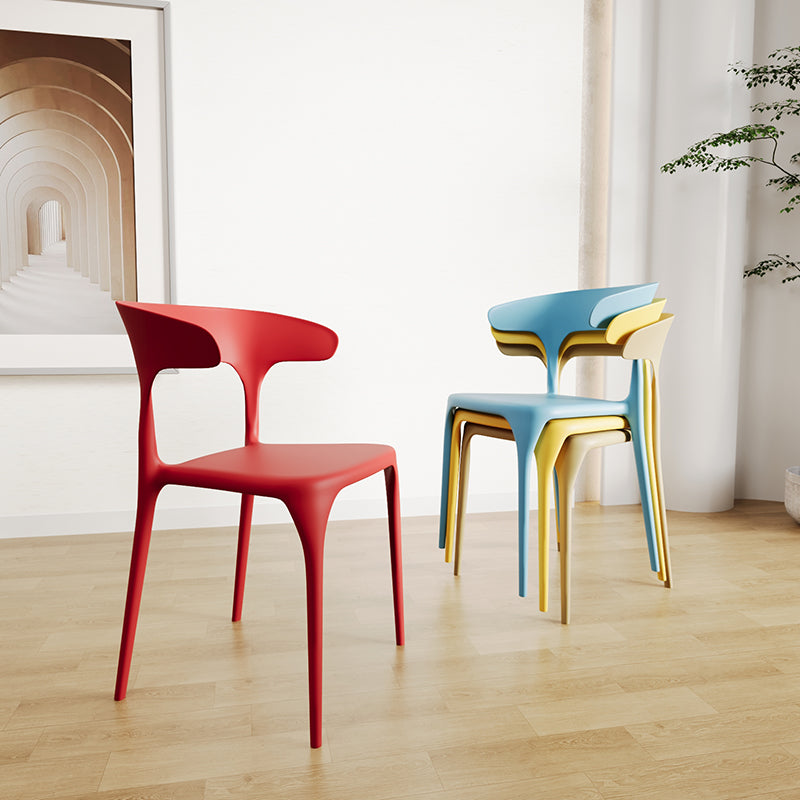 Minimalist Cow Corner Plastic Dining Chair