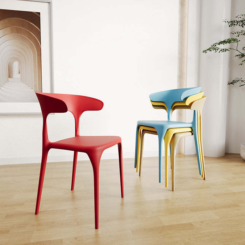 Minimalist Cow Corner Plastic Dining Chair