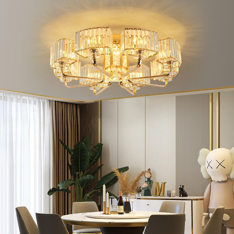 Modern Crystal 6/8/10/12-Light Flush Mount — 10 / 110V-120V For US/CA