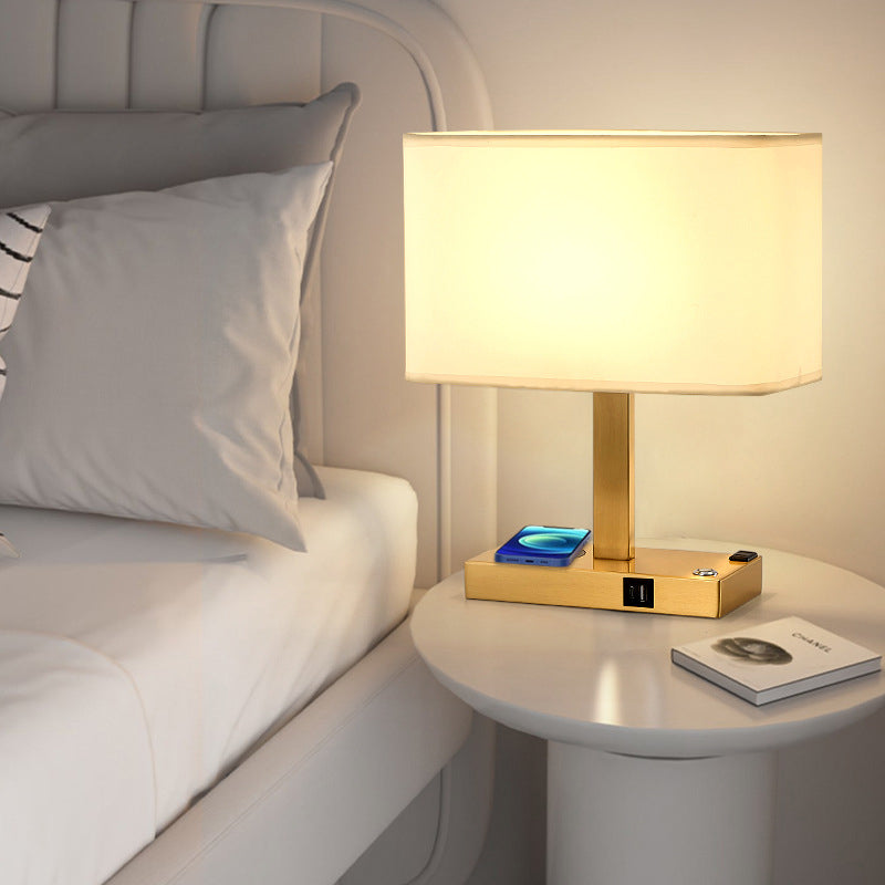 Lighom minimalist rectangular cloth black table lamps — Matte Black / 220V-240V (UK/AU)