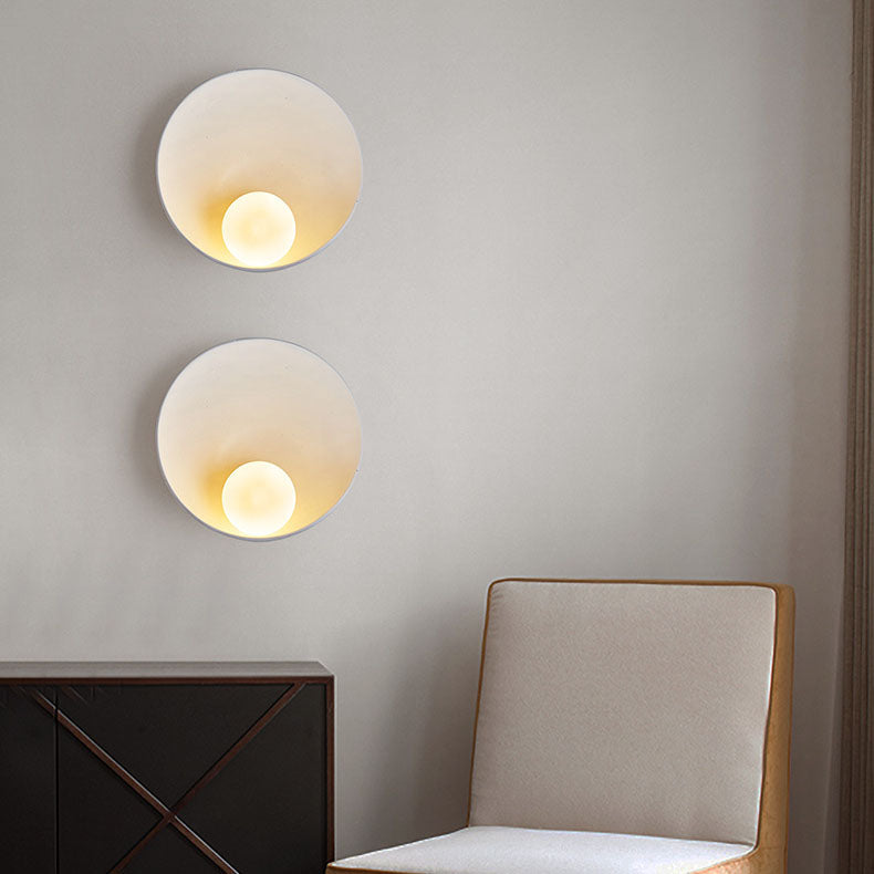 Minimalist round decor white wall sconces, Lighom — 220V-240V (UK/AU