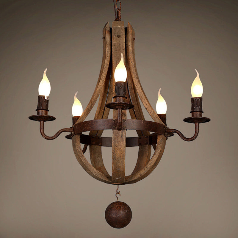 Rustic Branch Candle Holder Wooden Iron Chandelier