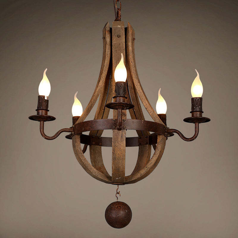 Rustic Branch Candle Holder Wooden Iron Chandelier