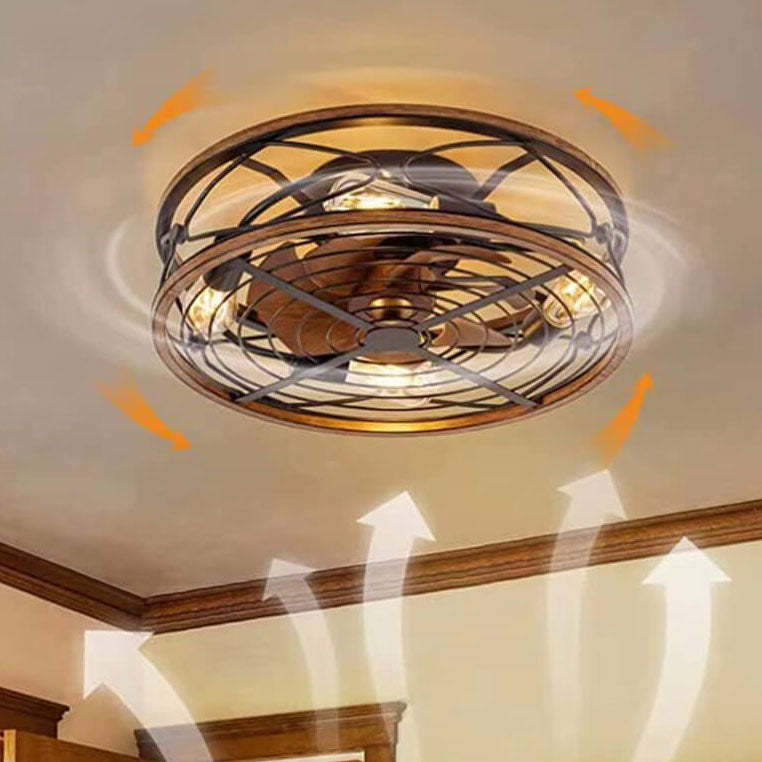 Nordic Industrial Flush Mount Ceiling Fan Light