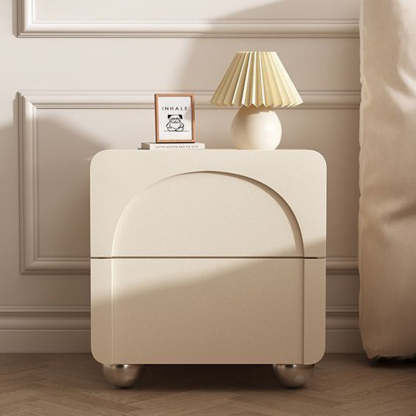 Minimalist Ball-Base Carbon Steel Nightstand