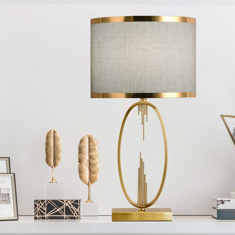 Mid-century square gray table lamps, Lighom — 11.81" W x 22.83" H / White / 220V-240V (UK/AU)