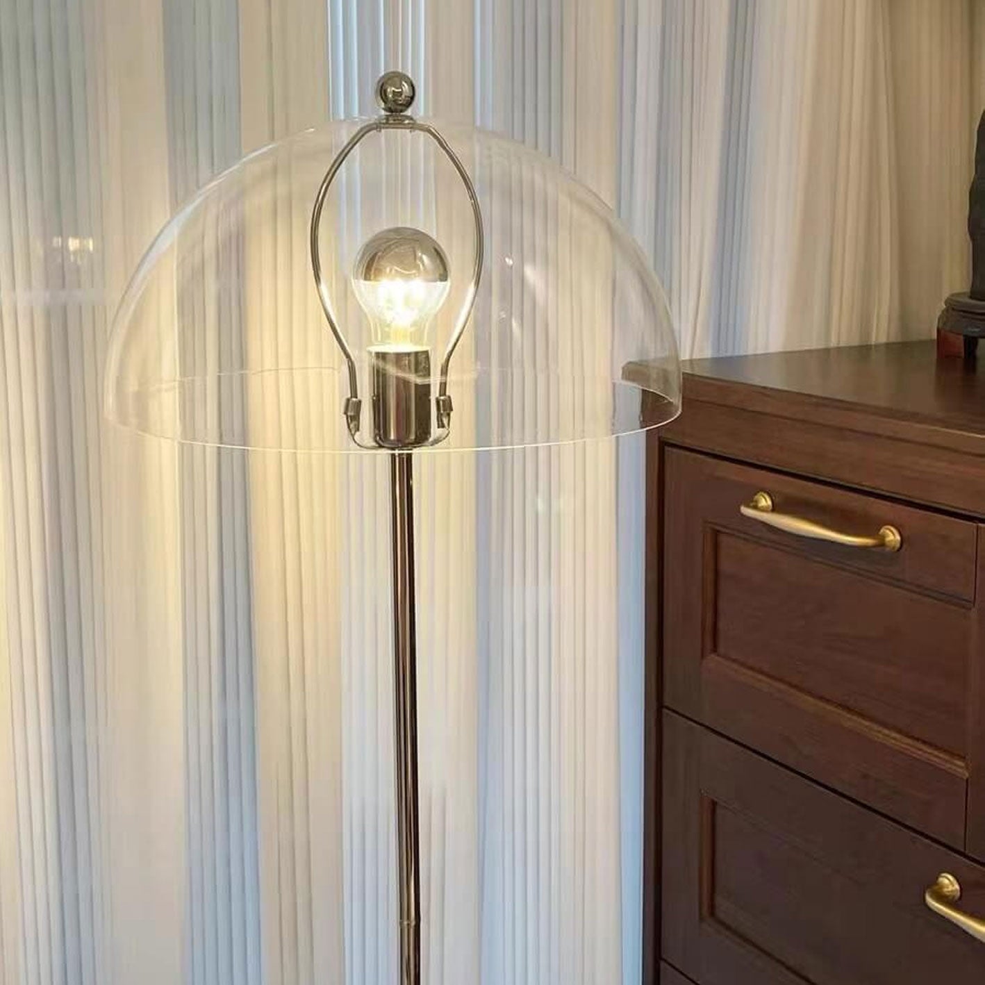 Retro Acrylic Mushroom Floor Lamp — Blue / 220V-240V For UK/AU