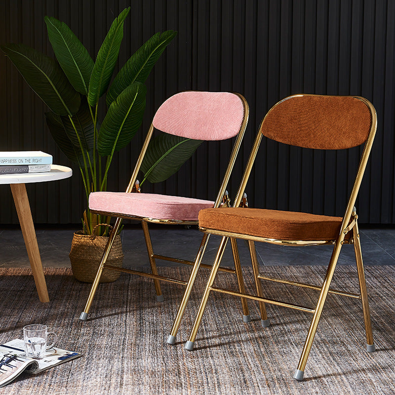 Vintage Velvet Steel Foldable Dining Chair
