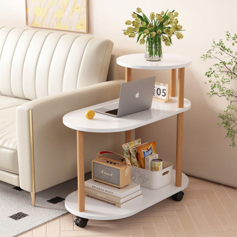 Minimalist Removable Oval Solid Wood End Table