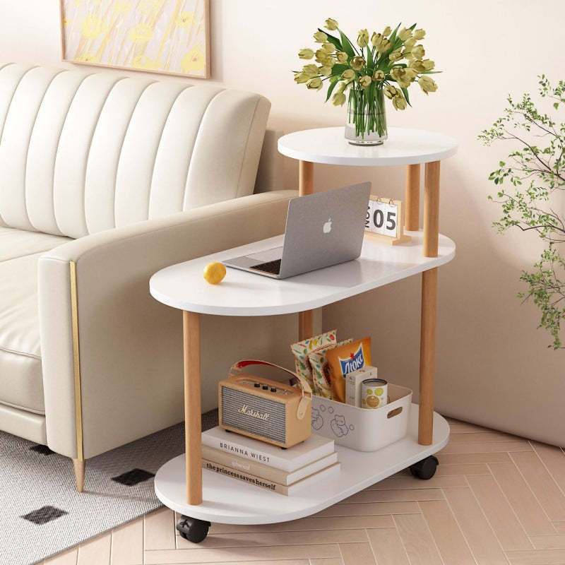 Minimalist Removable Oval Solid Wood End Table