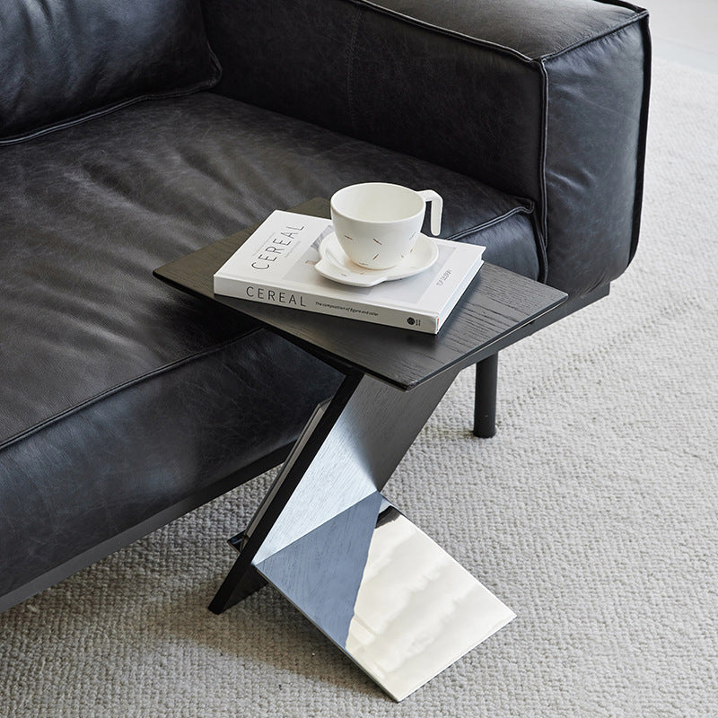 Minimalist z-shape end & side tables in metal wood