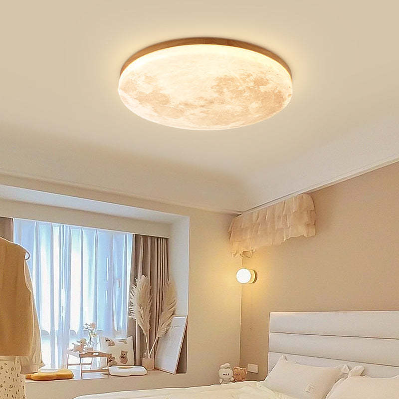 Nordic Minimalist Moon Round Acrylic LED Flush Mount Light