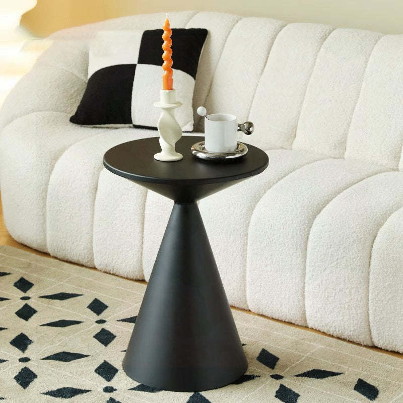 Minimalist Hourglass Iron Coffee Table — Black