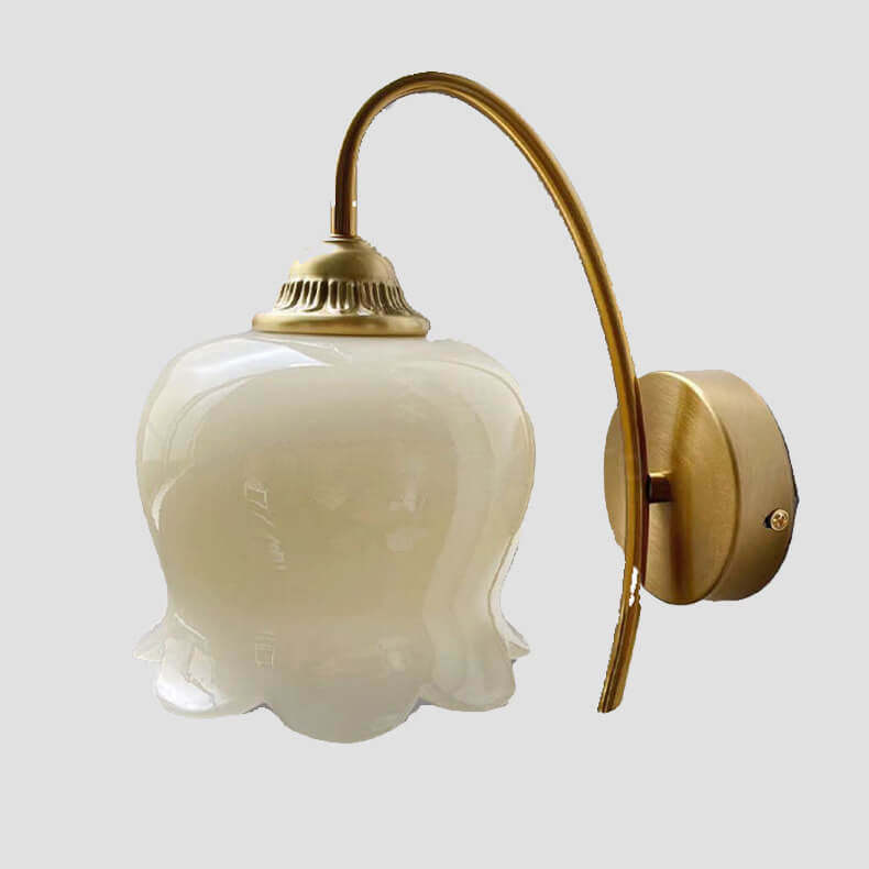Vintage Cream Petal Resin Copper Iron Sconce
