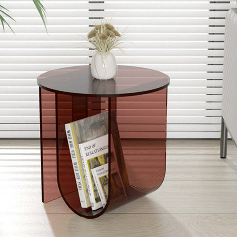 Nordic Curved Acrylic Storage End Table — Smoke Gray