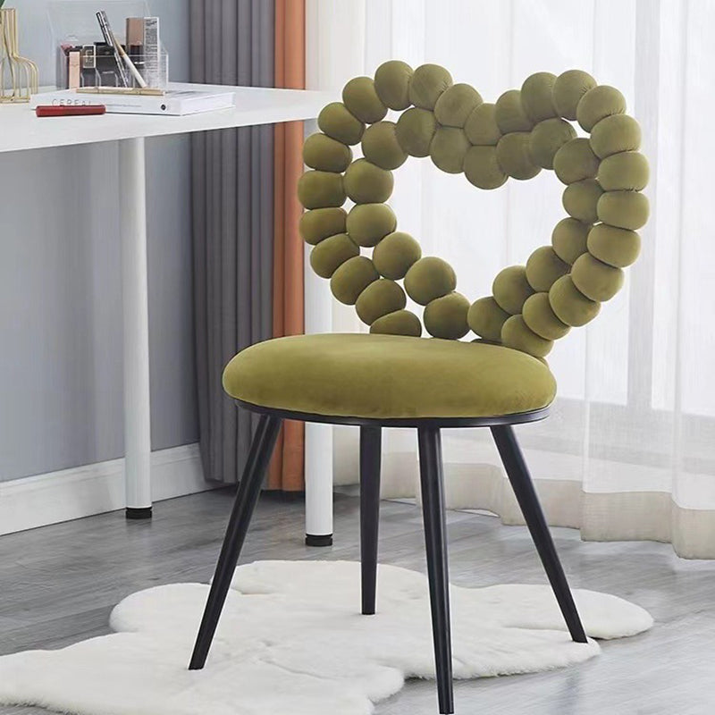 Scandinavian Velvet Heart Ball Vanity Stool