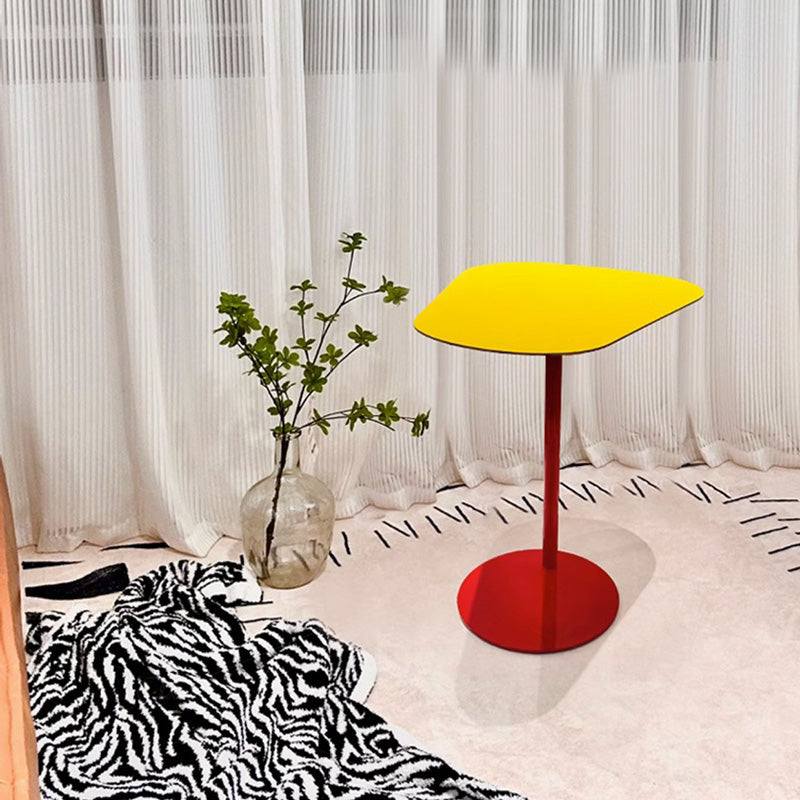 Contemporary Irregular Geometric Iron End Table