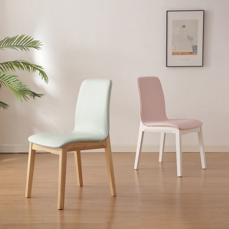 Nordic Leather Wood Frame Dining Chair