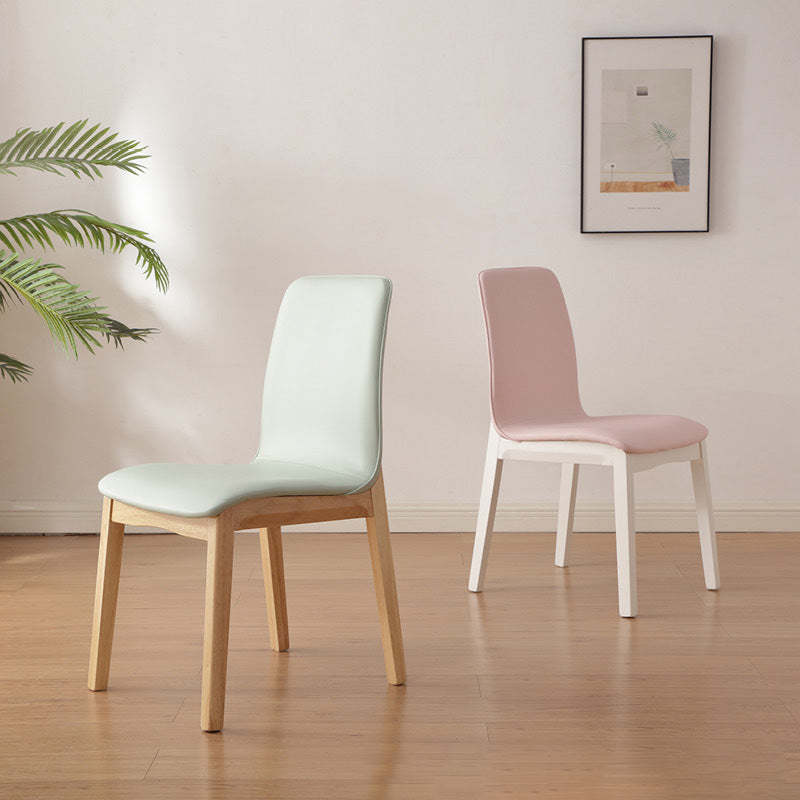 Nordic Leather Wood Frame Dining Chair