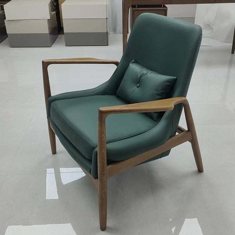 Nordic Fabric Wood Accent Chair