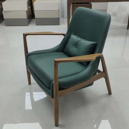 Nordic Fabric Wood Accent Chair