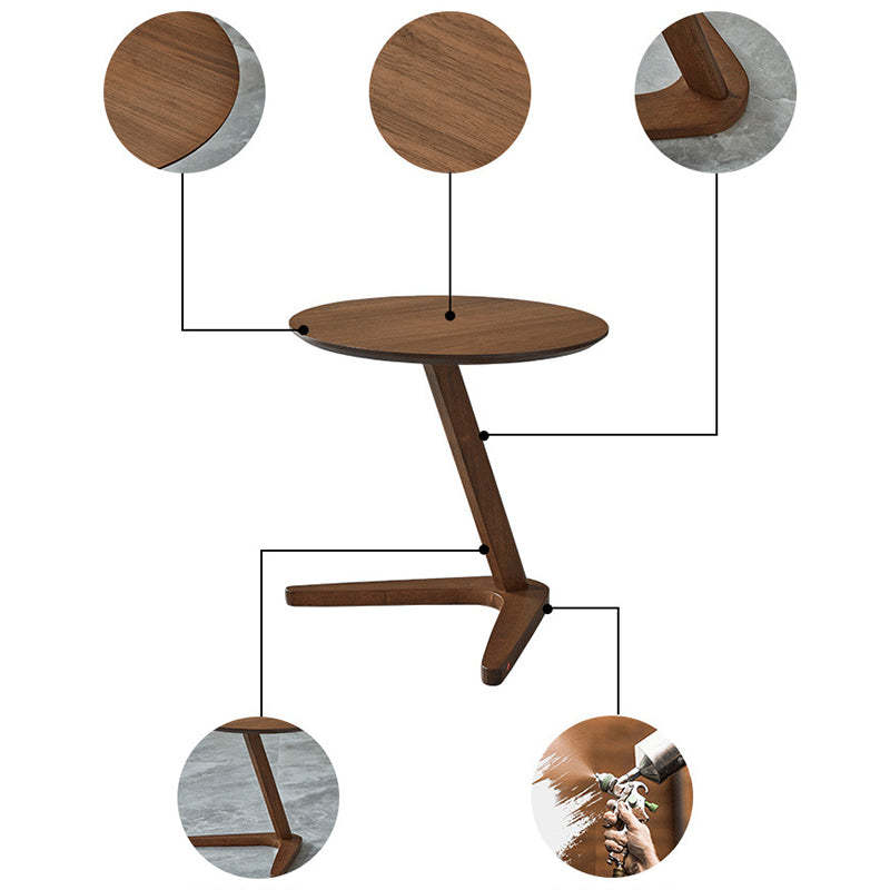 Minimalist V-Shape Base Wood Side Table