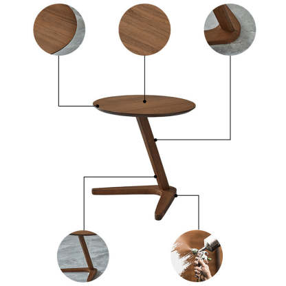 Minimalist V-Shape Base Wood Side Table