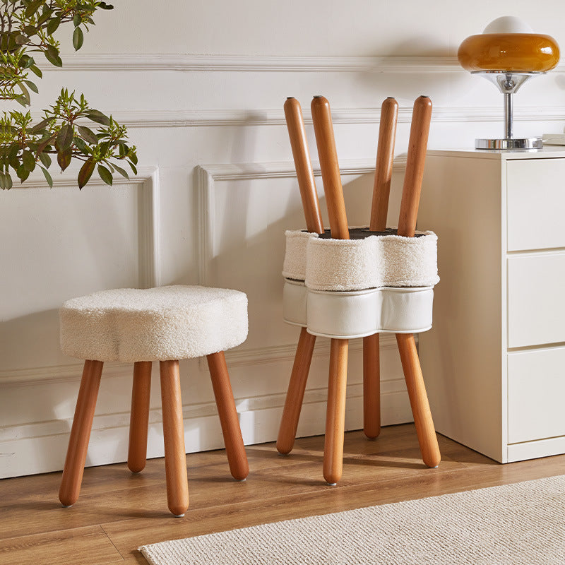 Cloud Clover Wood Lambswool Armchair