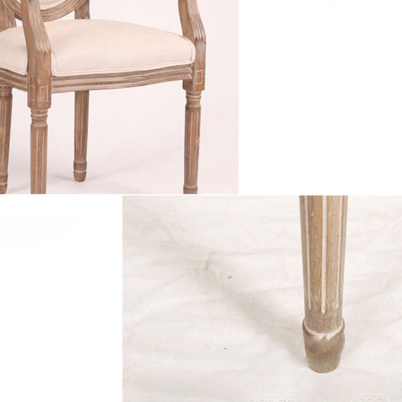 Retro Rubberwood Fabric Bird Deer Dining Chair