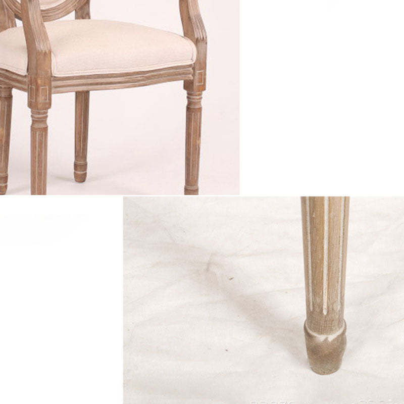 Retro Rubberwood Fabric Bird Deer Dining Chair
