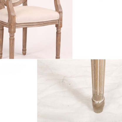 Retro Rubberwood Fabric Bird Deer Dining Chair