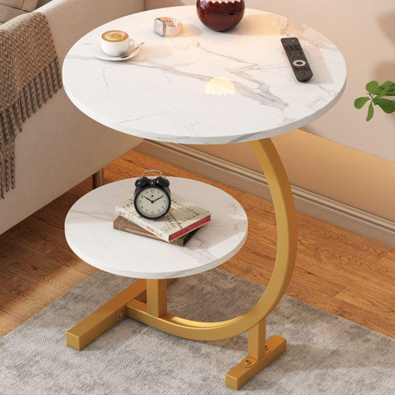 Modern C-Shape Carbon Steel End Table