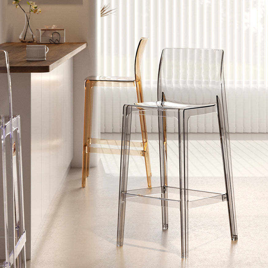Scandinavian Square Bar Stool — Transparent