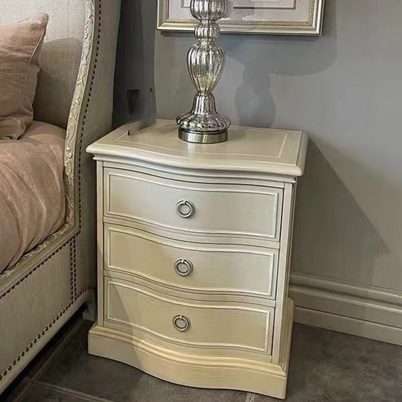 Modern Luxury Wood 3-Drawer Nightstand
