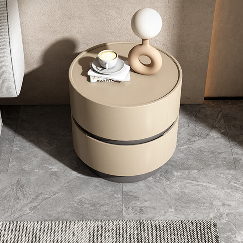 Minimalist Cylinder Wood 2-Drawer Nightstand