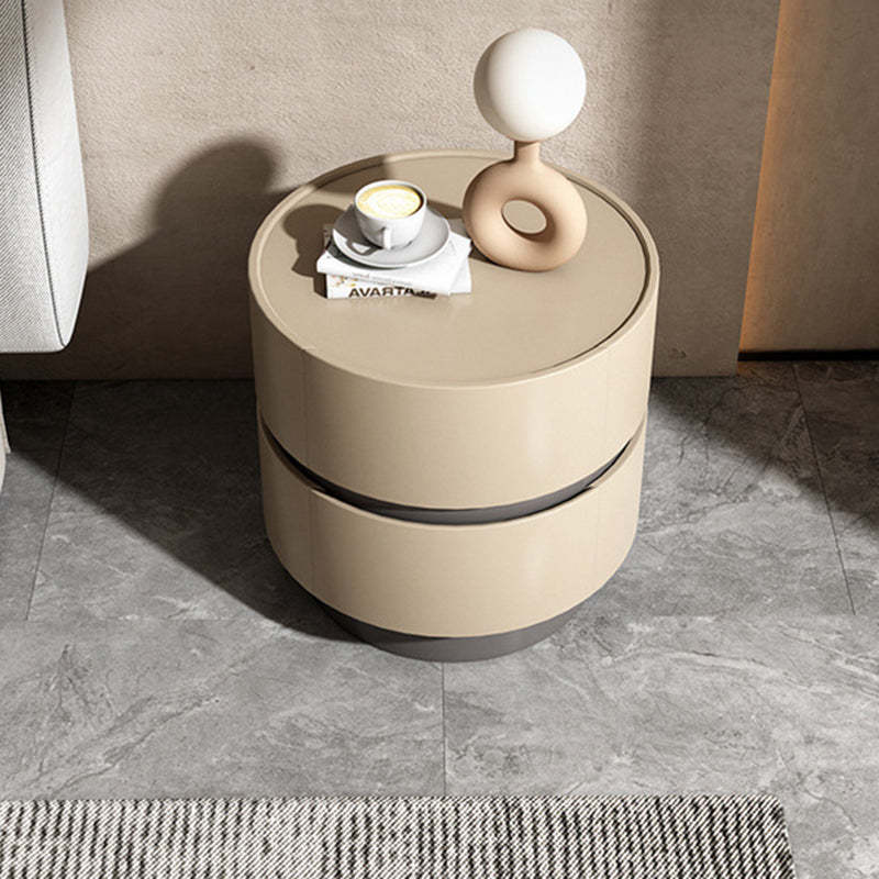 Minimalist Cylinder Wood 2-Drawer Nightstand