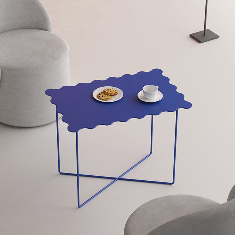 Contemporary Square Wave Iron Coffee Table