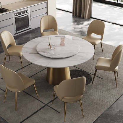 Nordic Curved Upholstered Leather Steel Dining Chair