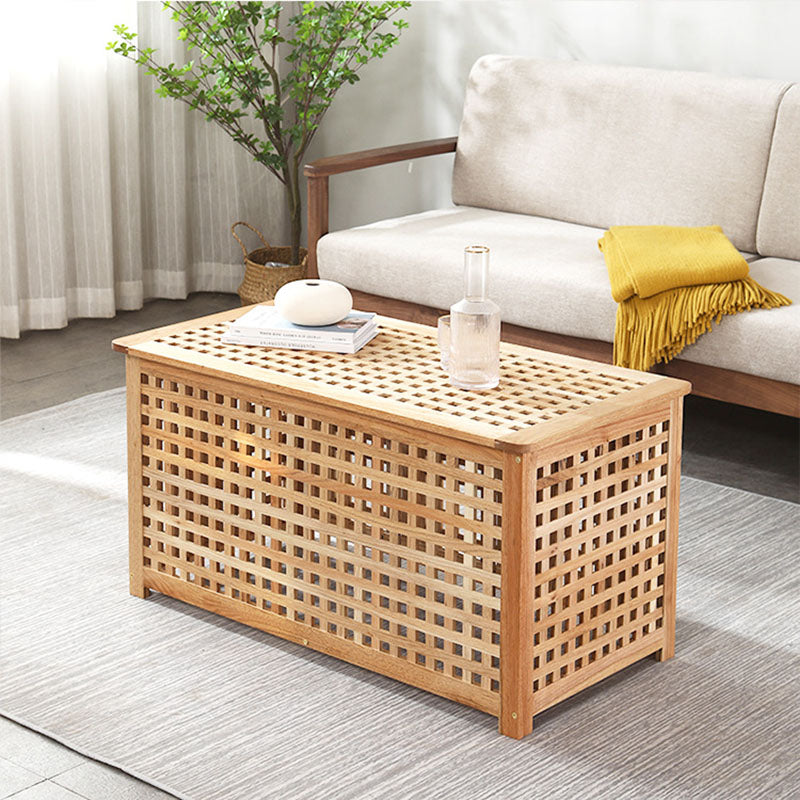Japanese Square Wood Metal Coffee Table — Square - Small