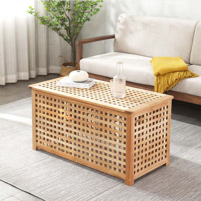 Japanese Square Wood Metal Coffee Table — Square - Small